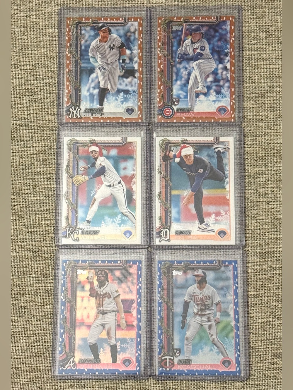 Lot Of Topps Holiday 2025 Baseball Gold Foil & SP-Aaron Judge Bobby Witt & More